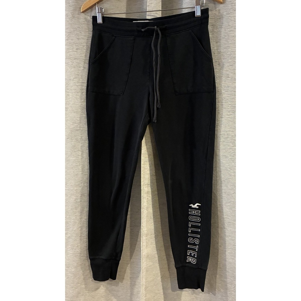 HOLLISTER Womens Graphic Sweatpant Joggers Black Size Medium - Picture 2 of 5